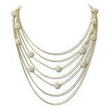 Multi Layered Pearl Statement Necklace