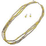 Multi Strand Marbled Beaded Long Necklace - view 6
