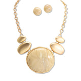111796, MARBLED STONE PEBBLE STATEMENT NECKLACE