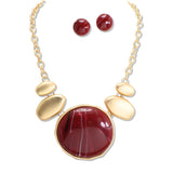 111796, MARBLED STONE PEBBLE STATEMENT NECKLACE