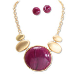 111796, MARBLED STONE PEBBLE STATEMENT NECKLACE