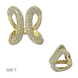 111803, 14K GOLD PLATED CZ PAVE SCULPTED BUTTERFLY DESIGNER INSPIRED RING wholesale fashion jewelry - GOOD FEELINGS, INC