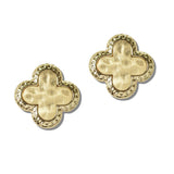 111806, HAMMERED QUATREFOIL STUD EARRINGS