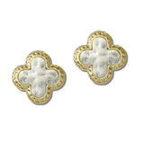 111806, HAMMERED QUATREFOIL STUD EARRINGS