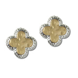 111806, HAMMERED QUATREFOIL STUD EARRINGS
