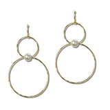 111808, PEARL ACCENT DOUBLE HOOP DROP EARRINGS