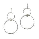 111808, PEARL ACCENT DOUBLE HOOP DROP EARRINGS