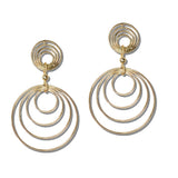 111809, MULTI LAYER CONCENTRIC CIRCLE DROP EARRINGS
