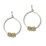 111811, PAVE RONDELLE CHARM BEADED HOOP DROP EARRINGS