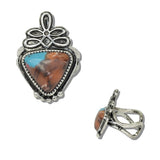 111819, WESTERN TRIANGULAR TURQUOISE STONE CUFF RING