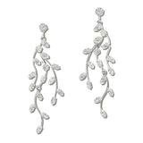 111824, CUBIC ZIRCONIA VINE CASCADING DROP EARRINGS