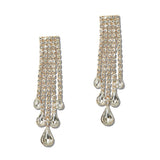 111827, TEARDROP ACCENT PAVE CRYSTAL DROP EARRINGS wholesale fashion jewelry - GOOD FEELINGS, INC