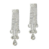 111827, TEARDROP ACCENT PAVE CRYSTAL DROP EARRINGS wholesale fashion jewelry - GOOD FEELINGS, INC