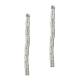 111828, PAVE CRYSTAL LINEAR LINK DROP EARRINGS wholesale fashion jewelry - GOOD FEELINGS, INC
