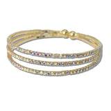 111832, TRIPLE ROW PAVE CRYSTAL STRETCH CUFF BRACELET