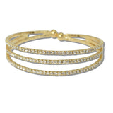111832, TRIPLE ROW PAVE CRYSTAL STRETCH CUFF BRACELET