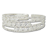 111833, MARQUISE CZ ACCENT PAVE CRYSTAL STRETCH CUFF BRACELET