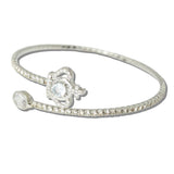 111835, CROWN PAVE CRYSTAL STRETCH CUFF BRACELET