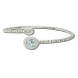 111836, DUAL HALO PAVE CRYSTAL STRETCH CUFF BRACELET