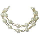 Pearl and Paperclip Chain Long Necklace - view 2