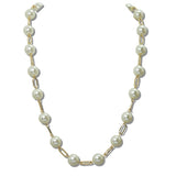 Pearl and Paperclip Chain Long Necklace