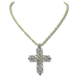 111857, 14K GOLD PLATED FILIGREE CROSS PENDANT DESIGNER INSPIRED NECKLACE wholesale fashion jewelry - GOOD FEELINGS, INC