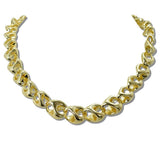 111858, 14K GOLD PLATED SCULPTURAL TWISTED MAGNETIC DESIGNER INSPIRED NECKLACE wholesale fashion jewelry - GOOD FEELINGS, INC