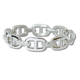 111864, 14K GOLD PLATED PAVE CZ MARINER LINK DESIGNER INSPIRED BRACELET wholesale fashion jewelry - GOOD FEELINGS, INC