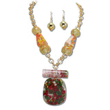 111867, VIBRANT CONFETTI RESIN STATEMENT NECKLACE wholesale fashion jewelry - GOOD FEELINGS, INC