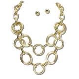 111879, MULTI STRAND HAMMERED STATEMENT NECKLACE wholesale fashion jewelry - GOOD FEELINGS, INC
