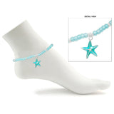 111881, STARFISH CHARM BEADED STRETCH ANKLET wholesale fashion jewelry - GOOD FEELINGS, INC