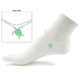 111885, SEA TURTLE DOUBLE LAYERED CHAIN ANKLET wholesale fashion jewelry - GOOD FEELINGS, INC