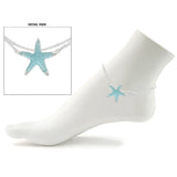 111886, STARFISH DOUBLE LAYERED CHAIN ANKLET wholesale fashion jewelry - GOOD FEELINGS, INC