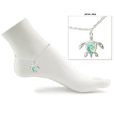 111887, ENAMEL OCEAN WAVE SEA TURTLE ANKLET wholesale fashion jewelry - GOOD FEELINGS, INC