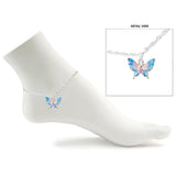 111889, ENAMEL BUTTERFLY CHARM ANKLET wholesale fashion jewelry - GOOD FEELINGS, INC