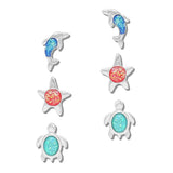 111893, OCEAN TREASURES MIXED STUD EARRING SET wholesale fashion jewelry - GOOD FEELINGS, INC