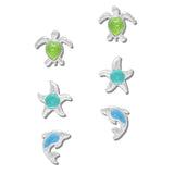 111894, COASTAL SEA LIFE MIXED STUD EARRING SET wholesale fashion jewelry - GOOD FEELINGS, INC