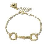 111898, WESTERN HORSEBIT PAPERCLIP CHAIN BRACELET wholesale fashion jewelry - GOOD FEELINGS, INC