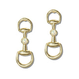 111901, WESTERN TURQUOISE AND AB CRYSTAL ACCENT HORSEBIT EARRING wholesale fashion jewelry - GOOD FEELINGS, INC