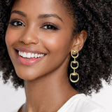 111907, WESTERN TRIPLE HORSEBIT LINEAR DROP EARRINGS wholesale fashion jewelry - GOOD FEELINGS, INC