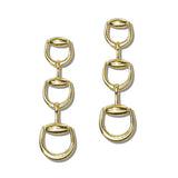111907, WESTERN TRIPLE HORSEBIT LINEAR DROP EARRINGS wholesale fashion jewelry - GOOD FEELINGS, INC