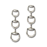111907, WESTERN TRIPLE HORSEBIT LINEAR DROP EARRINGS wholesale fashion jewelry - GOOD FEELINGS, INC
