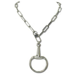 111908, WESTERN HORSEBIT PAPERCLIP CHAIN NECKLACE wholesale fashion jewelry - GOOD FEELINGS, INC