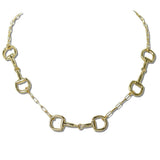 111910, WESTERN HORSEBIT PAPERCLIP LINK NECKLACE wholesale fashion jewelry - GOOD FEELINGS, INC