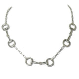 111910, WESTERN HORSEBIT PAPERCLIP LINK NECKLACE wholesale fashion jewelry - GOOD FEELINGS, INC