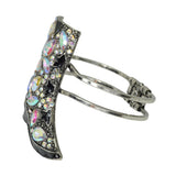 111912, WESTERN RHINESTONE COWBOY BOOT HINGED BRACELET wholesale fashion jewelry - GOOD FEELINGS, INC