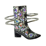 111912, WESTERN RHINESTONE COWBOY BOOT HINGED BRACELET wholesale fashion jewelry - GOOD FEELINGS, INC