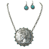 111916, WESTERN LIBERTY COIN PENDANT NECKLACE wholesale fashion jewelry - GOOD FEELINGS, INC