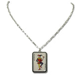 111919, JOKER PLAYING CARD PAPERCLIP NECKLACE wholesale fashion jewelry - GOOD FEELINGS, INC