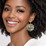 111928, WESTERN HORSE COIN DROP EARRINGS wholesale fashion jewelry - GOOD FEELINGS, INC